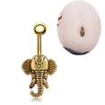 thumbnail image 3 of Piercing del vientre Zulema oro Anillo del ombligo del elefante 14G 5 mm, 3 of 4