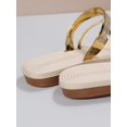 thumbnail image 3 of Outdoors Thong Sandals for Women, Rhinestone Decor Artificial Leather Toe Post Flat Sandals, 3 of 4
