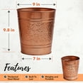 thumbnail image 4 of Autumn Alley Copper Trash Can, Garbage Can, Round Open Top Copper Basket Bin for Home Office Trash Can Cute Decorative Vintage Trash Can Wastebasket, Modern Bathroom Decor, Durable, Copper, 4 of 7