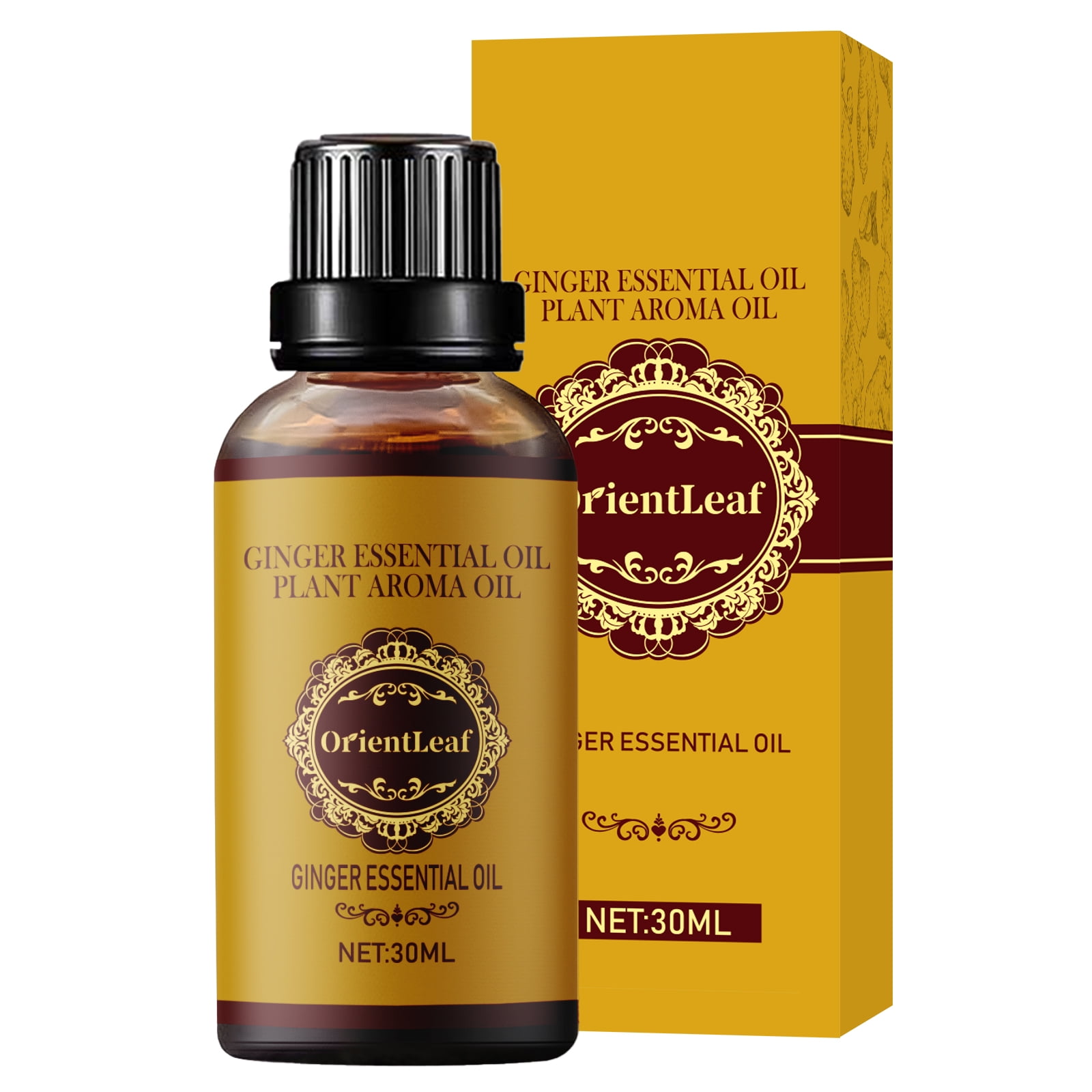 OrientLeaf 100% Pure Lymphatic Drainage Ginger Oil, Ginger Essential Oil, Belly Drainage Ginger Oil, Slimming Tummy Ginger Oil, Relieves Muscle Swelling and Pain, Relaxing, Massaging Joint & Muscles