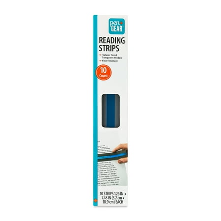 Pen+Gear Adaptive Multicolor Transparent Reading Aid Strips, 10 Pack - Focus and Eye Strain Reduction