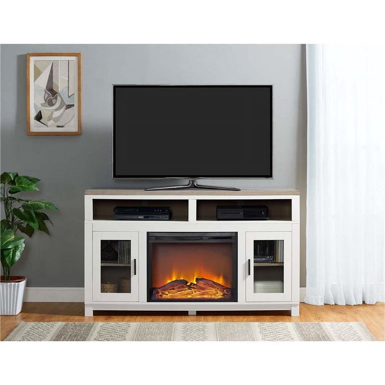 Home Square 2 Piece Set with 6 Drawer Dresser and Fireplace TV Stand in  White - Walmart.com