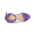 thumbnail image 4 of BLISSFUL STEP Women's Lace Up and Ankle Strap Block Heel Sandals Lavender 8, 4 of 7