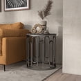 thumbnail image 3 of Furniture of America Saz Metal Stone Top End Table, Black, 3 of 6