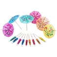 thumbnail image 2 of Juego de 108 piezas de decoración para fiesta tropical hawaiana con hojas, flores y sombrillas para fiesta hawaiana con temática de playa., 2 of 9