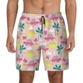 thumbnail image 2 of Picia Dinosaur pattern Mens Swim Trunks with Compression Liner Stretch Beach Shorts Quick Dry with Zipper Pockets No-Chafing Board Shorts-Large, 2 of 9