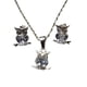 thumbnail image 5 of COLLAR DE BUHO BLANCO DE PLATA CON ARETES, 5 of 5