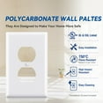 thumbnail image 4 of Hyper Tough White Duplex Wall Plate, Impact-Resistant Thermoplastic Mid-Size Cover with Screws, 4 of 8