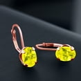 thumbnail image 2 of Gem Stone King 3.06 Ct Oval Canary Mystic Topaz Brass Rose Gold Plated Brass Earrings, 2 of 4