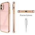 thumbnail image 6 of Case for iPhone 12 6.1 Inch, Soft Silicone Slim Case Electroplated Straight Edge Phone Case Shockproof Protective Case -Rose Gold, 6 of 15