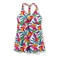 thumbnail image 4 of Swim 365 Women's Plus Size Longer-Length Ruched V-Neck Braided Racerback Tankini Top, 4 of 6