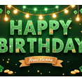 thumbnail image 4 of Green Happy Birthday Banner Large Backdrop Party Supplies Decorations Clover Theme Photography Props Background Celebration Decor St Patricks Day, 4 of 4