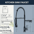 thumbnail image 4 of Senlesen Matte Black Kitchen Faucet Sink Single Handle Pull Down Sprayer Swivel Tap, 4 of 14