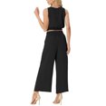 thumbnail image 4 of Stichou Two Piece Sets for Women Sleeveless Crop Top Wide Leg Pants Sweat Set for Women Tracksuits 2026 Summer Clothes Outfit Black M, 4 of 5