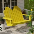 thumbnail image 3 of Wildridge Classic Adirondack Porch Swing, Lemon Yellow - Outdoor Weather Resistant Recycled Plastic Furniture for Patio, 3 of 4