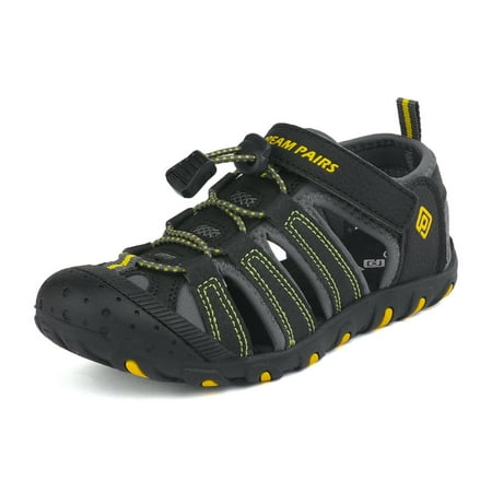 

DREAM PAIRS Unisex Boys Girls Closed-Toe Outdoor Summer Sport Athletic Sandals（Toddler/Little Kid/Big Kid）181105K BLACK/GREY/YELLOW 1 Little Kid