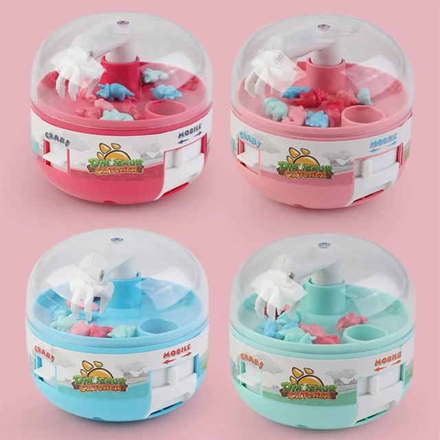 Paquete de 4 Mini máquina de garra, juguetes para niños, máquina de cápsulas para agarrar dinosaurios, máquina de agarre y agarre, juguetes interactivos