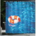 thumbnail image 4 of Ambesonne Summer Shower Curtain, Clear Swimming Pool, 69"Wx70"L, Blue Orange White, 4 of 5