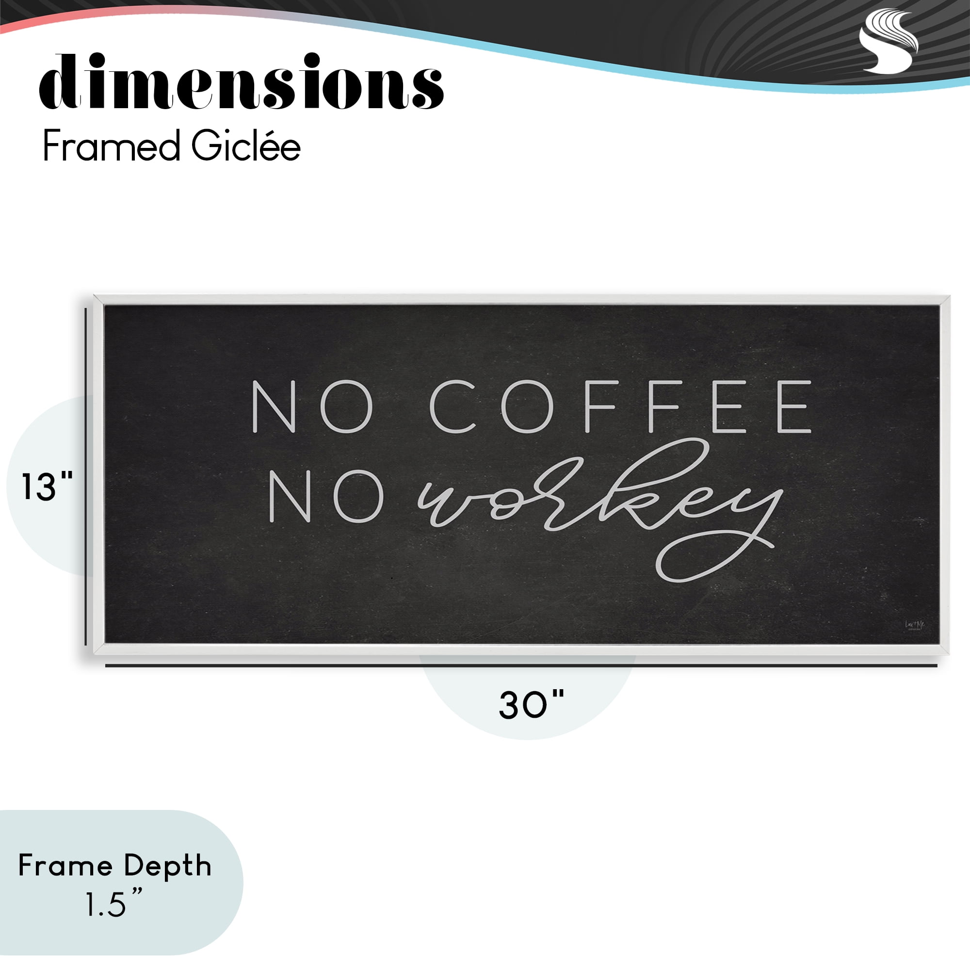 Stupell Industries Sassy No Coffee Quote White Framed Giclee Art, design by Lux + Me Designs