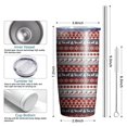 thumbnail image 6 of 20oz Tumblers Red Christmas Deer and Snowflake Pattern Stainless Steel Vacuum Insulated Double Wall Travel Tumbler Cups Mug with Lid and Straw,Cleaning Brush for Cold & Hot Drinks, 6 of 7