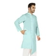 thumbnail image 3 of Atasi Casual Solid Long Sleeve Cotton Kurta For Indian Mens Mandarin Collar Irregular Hem Ethnic Shirt, 3 of 7