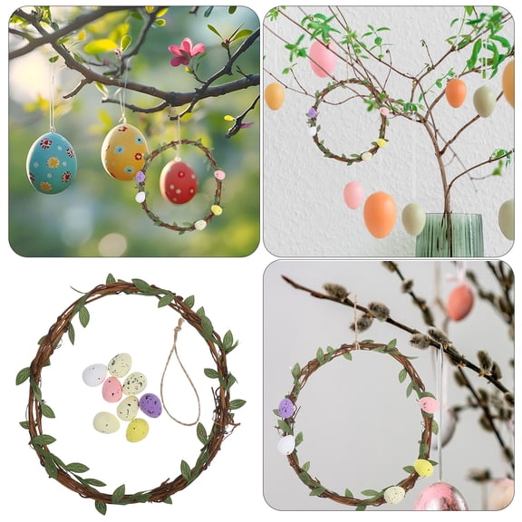 FOMIYES Assorted Color Easter Rattan Wreath for Festive Home Decoration