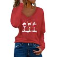 thumbnail image 2 of Lroveb Christmas Shirts for Women Long Sleeve Tshirts Winer Tops Casual Loose Fit Blouse Winter Tunic Top V Neck Graphic T Shirts, 2 of 5