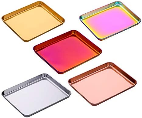 ABCISI Baking Tray, Stainless Steel Baking Cookie Sheet, Rectangle Rimmed Pan Baking, Non Toxic & Healthy, Mirror Finish & Rust Free, Easy Clean & Dishwasher Safe - Rainbow
