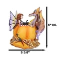 thumbnail image 4 of Amy Brown Halloween Fairy Black Cats And Dragon In Pumpkin Fall Leaves Figurine, 4 of 9