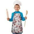 thumbnail image 2 of Pioneer Flower Floral Print Pattern Kids Aprons for Girls and Boys,Adjustable Neck Strap Toddler Aprons for Kids Cooking Baking, 2 of 7