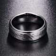 thumbnail image 4 of 8mm Hammered Tungsten Carbide Rings for Men Women Sliver Plated Edges Comfort Fit Size 7-12, 4 of 4
