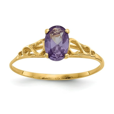 14k Gold Synthetic Alexandrite Ring - Measures 6x17mm