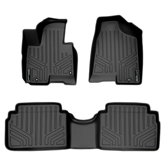 SMARTLINER Custom Fit Floor Mats 2 Row Liner Set Black Compatible With 2014-2016 Kia Sportage / 2014-2015 Hyundai Tucson