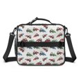 thumbnail image 2 of Tractor and Loaders Gray Pattern Insulated Lunch Bag with Shoulder Strap and Bottle Holder,Bento School Lunch Bag Box,11x9.5x3.5 Inches, 2 of 5