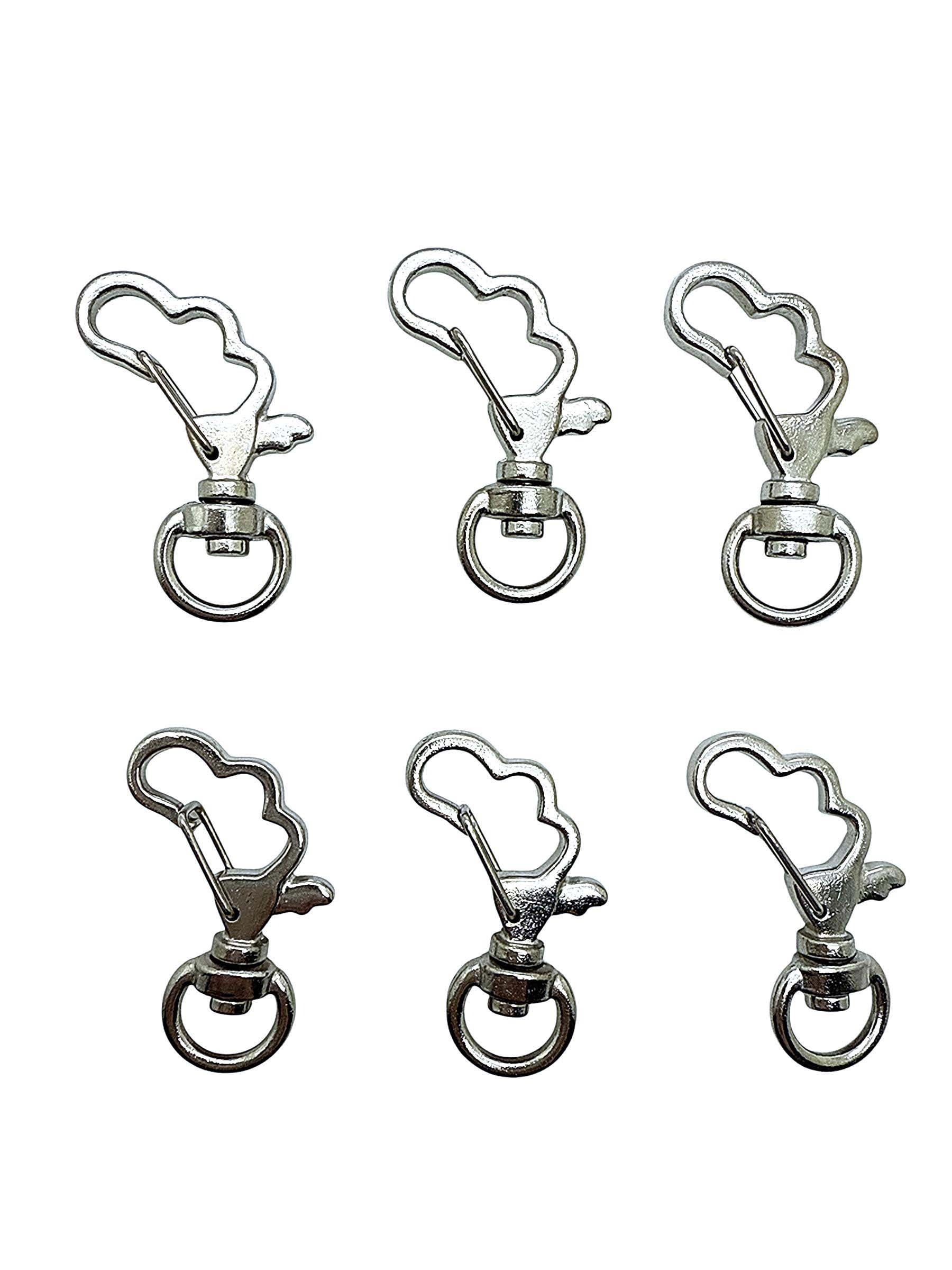 Pack of 100 Metal Cloud Shaped Spring Snap Keychain Clip Hanging Buckle Key Ring DIY Craft Key Chains Accessories