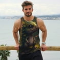 thumbnail image 6 of Gukieu Cute Leaf Animal Print Men's Quick Dry Fitness Vest, Round Neck Sleeveless Fitness Bodybuilding Top-Large, 6 of 7