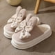 thumbnail image 3 of Zapatillas de algodón con lazo de otoño e invierno para mujer, zapatos de algodón informales bonitos y cálidos para interiores, Zapatillas de felpa para niñas, 3 of 5