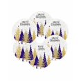 thumbnail image 7 of 13 Inch Round Placemats Set of 6, Christmas Tree Non Slip Heat Insulation PP Table Mats, Winter Snowflake Blue Xmas Tree Abstract Washable Place Mats for Kitchen Dining Party Table Decor, 7 of 7