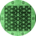 thumbnail image 1 of Ahgly Company Indoor Round Oriental Emerald Green Traditional Area Rugs, 6' Round, 1 of 4