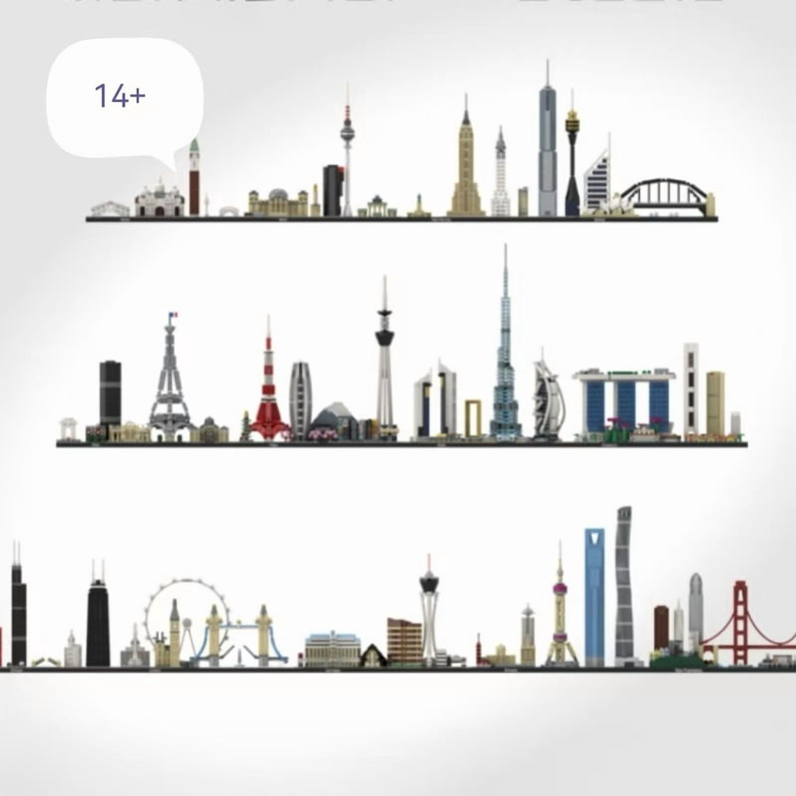 Architecture London Chicago Shanghai Tokyo Berlin Venice San Francisco Building Blocks Classic City Models Children's Toys