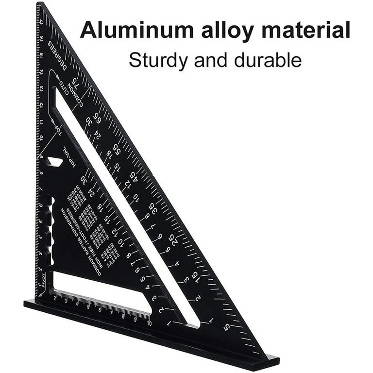 7 Inch Triangle Ruler, Blue Triangle Ruler, High Precision Aluminum Alloy Triangle  Ruler,layout Measuring Tool