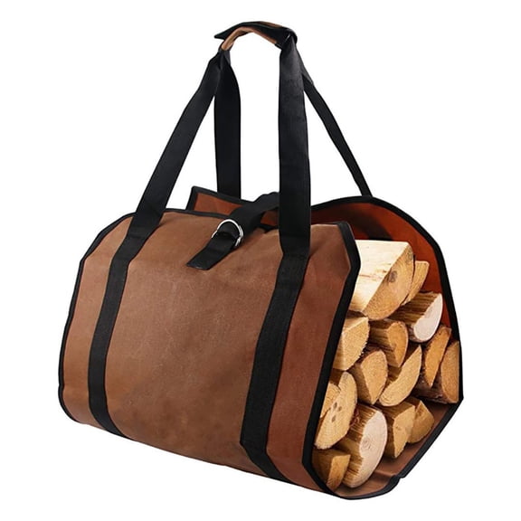 Appoft Firewood Carrier Bag Heavy Duty Waxed Canvas Log Carrier for Firewood Large Log Tote Fire Wood Carrying Bag with Handles for Easy Transport Carrying and Wood Stove Accessories