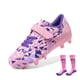 thumbnail image 1 of Tacos de fútbol para niños Dream Pairs talla 8 rosa y morado con calcetas, 1 of 5