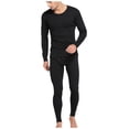 thumbnail image 6 of Fewfanhot Men Solid Thin Round Neck Long Sleeve Thermal Underwear Set for Comfortable and Discreet Wear Under Any Outfit, 6 of 7