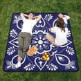 thumbnail image 5 of Coolnut Extra Large Outdoor Picnic Blanket, Blue Mexican Waterproof Beach Blanket Sand Free Foldable Picnic Mat for Camping,Park,Beach,Hiking, 5 of 6
