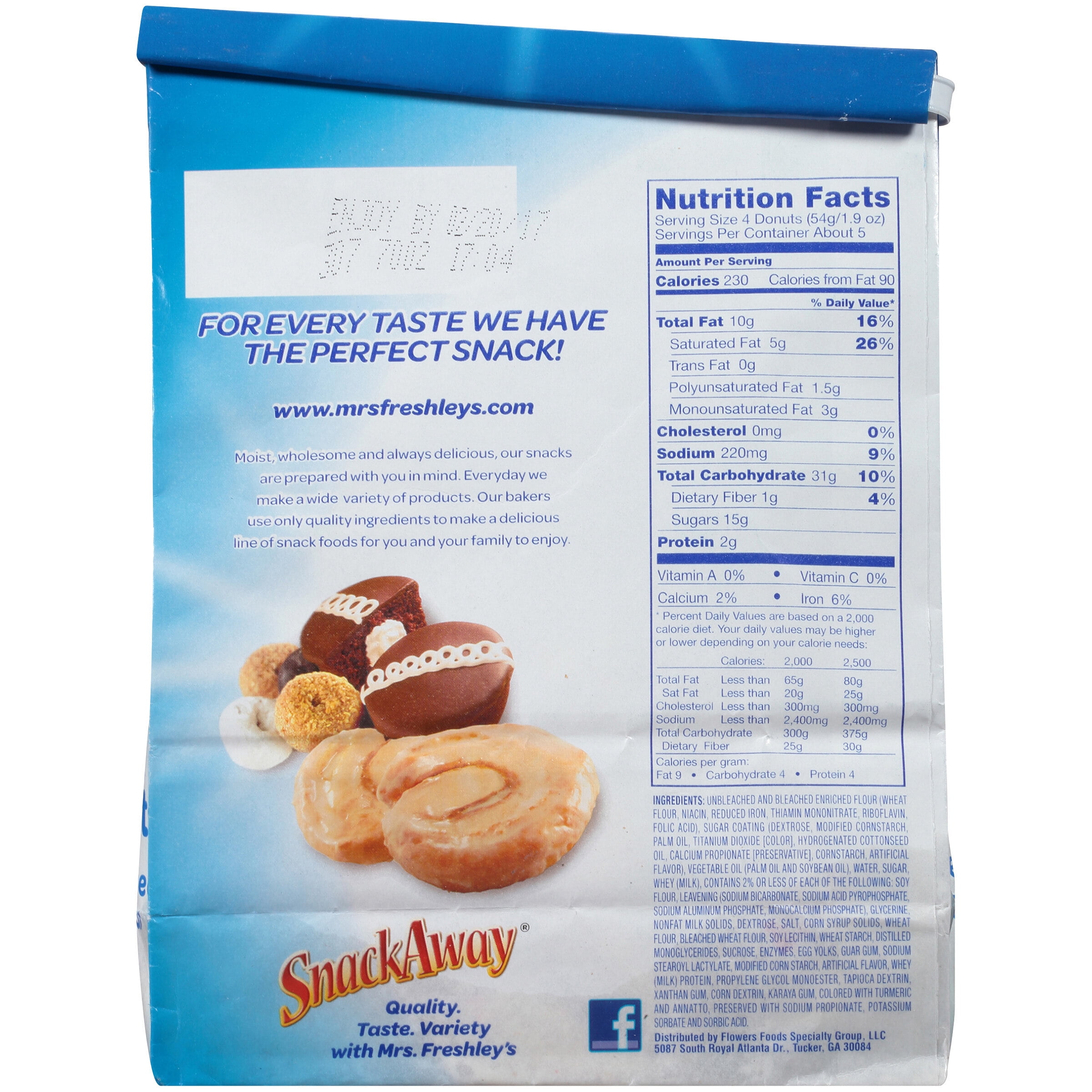Mrs. Freshley's® Powdered Sugar Mini Donuts 10 oz. Stand Up Bag