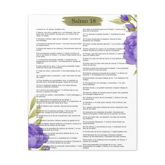 Salmo 18 Impresion De Arte Crist en la Pared Lista Para Colgar in Spanish Ready to Hang Bible Canvas Unframed