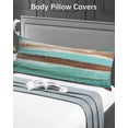 thumbnail image 5 of Turquoise Brown Body Pillow Covers, Watercolor Modern Abstract Striped Soft Bed Throw Pillowcases Breathable Cooling Long Lumbar Body Pillow Sham Cover for Bed Sofa 20''x54'', 5 of 7