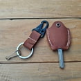 thumbnail image 3 of Large handmade leather keychain; Custom leather key sleeve for broken key, 3 of 7