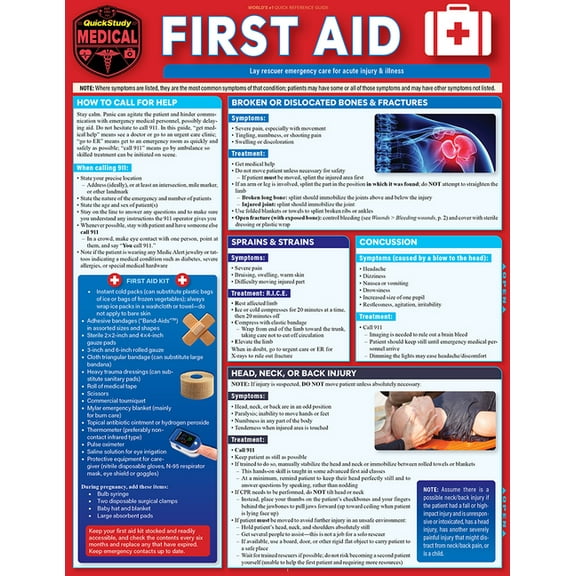 First Aid: A Quickstudy Laminated Reference Guide, (Paperback)